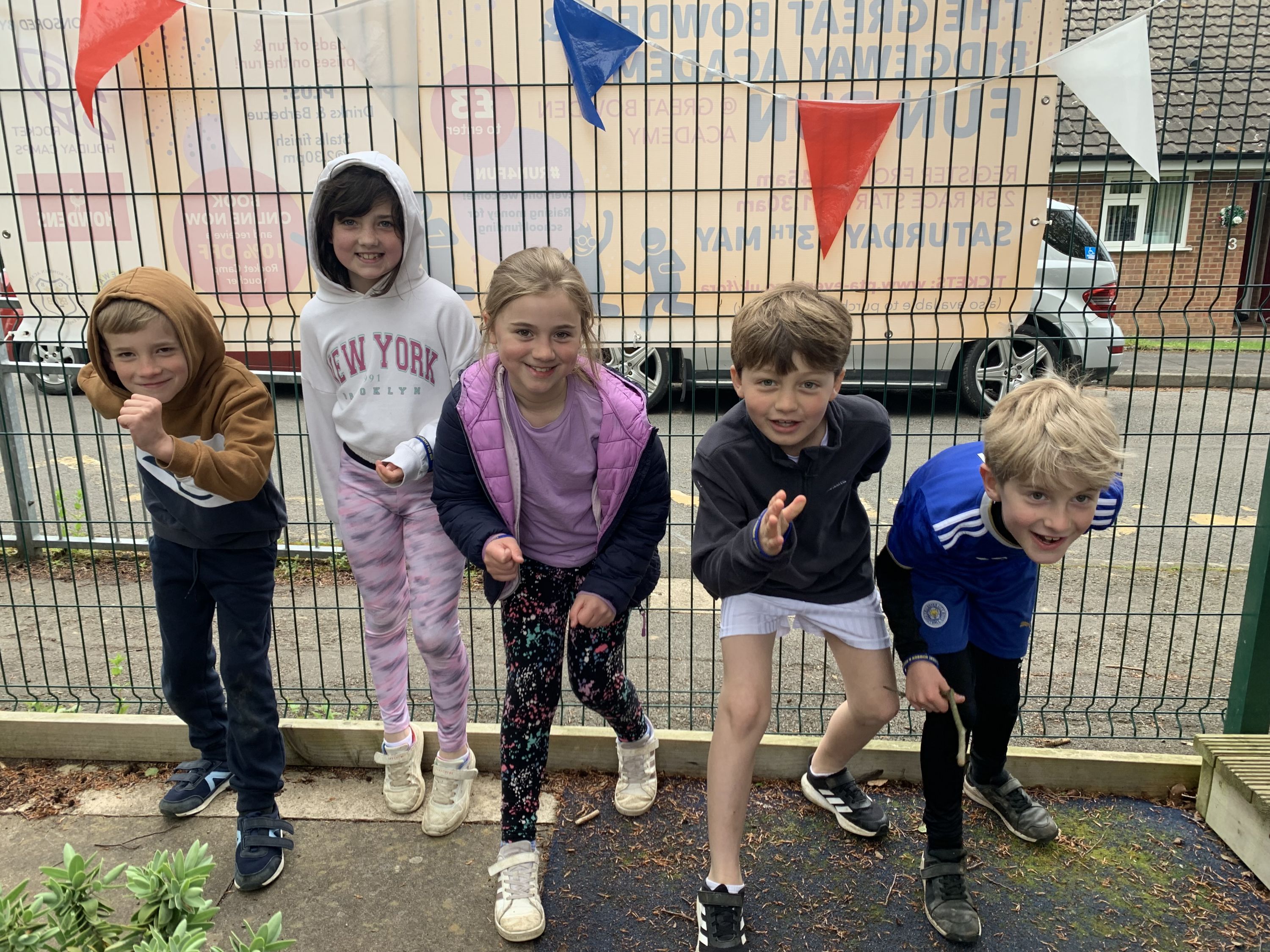 Pupils getting ready to run the fun run