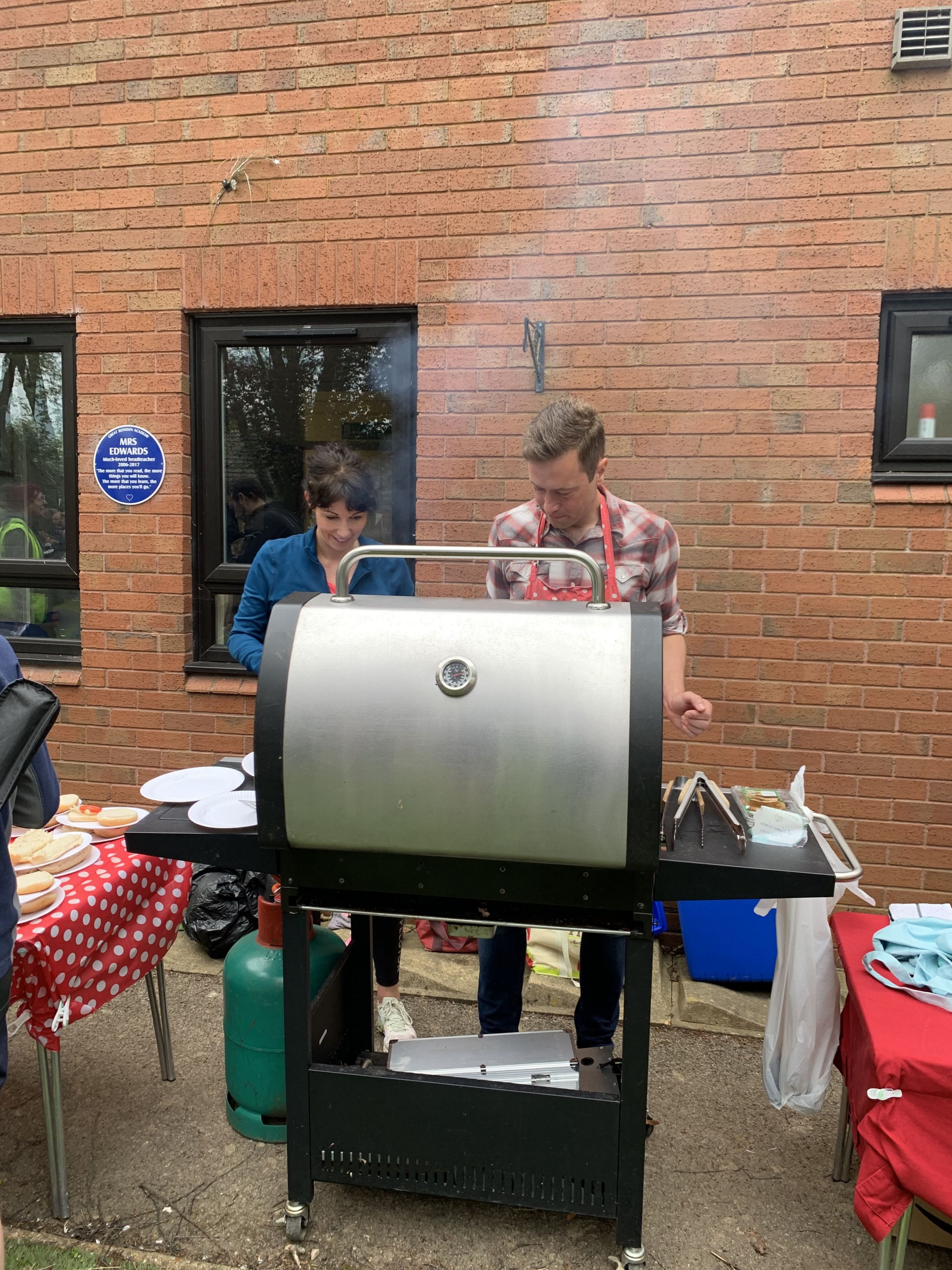 Parents manning the BBQ